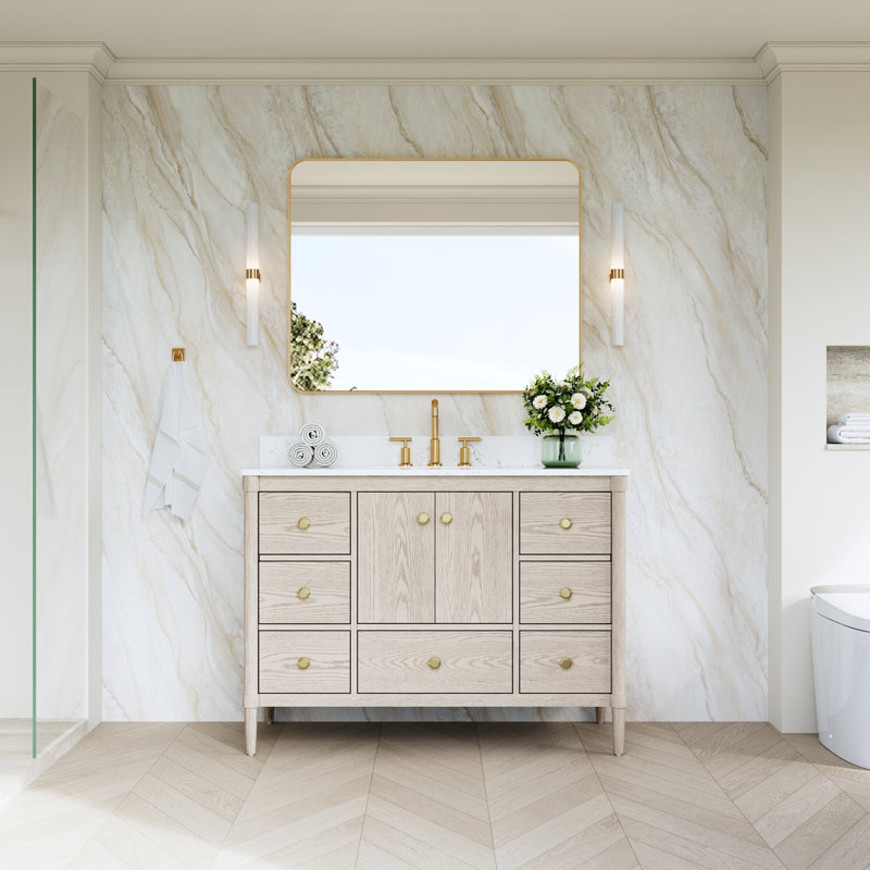 Ensemble de meuble-lavabo simple 48 po avec comptoir en quartz Carrera
