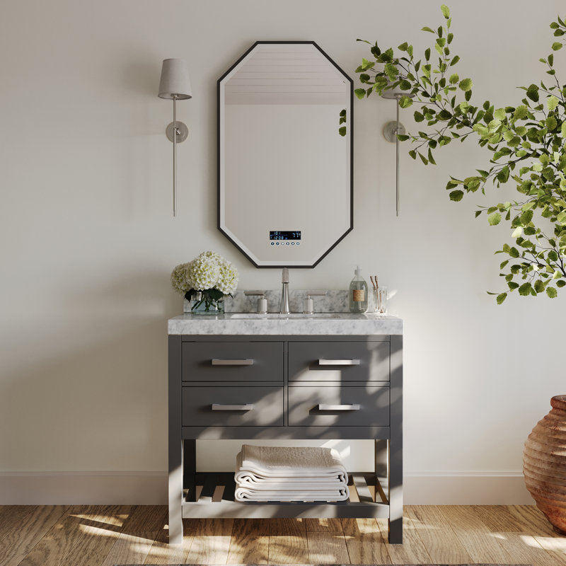 Elizabeth 36'' W Single Vanity, Sapphire Gray | Brushed Nickel