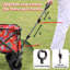 Utilitaire utilitaire de jardin pliable couleur chariot de camping pique-nique extérieur chariot de plage, rouge