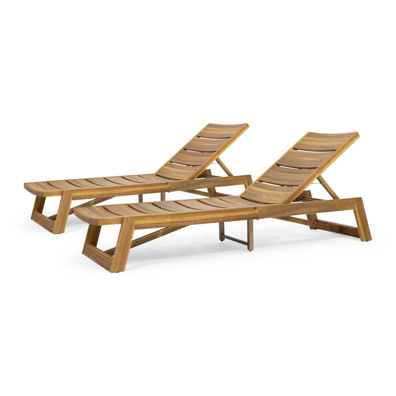 Chaise longue Maki (ensemble de 2), Teck