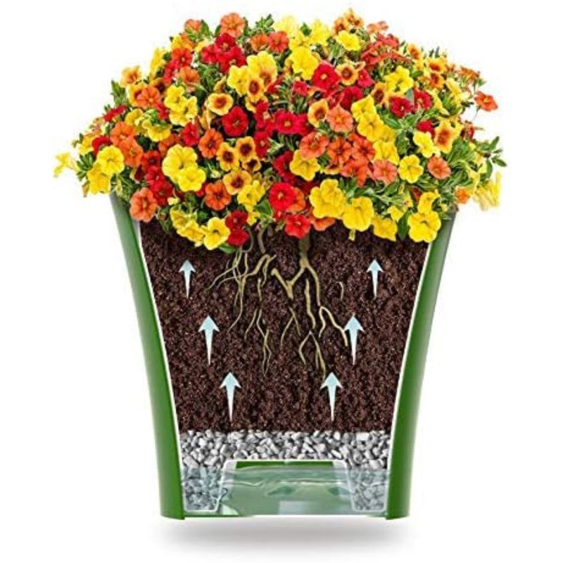 White and Black 5.5" Plastic Indoor/Outdoor Planter Set