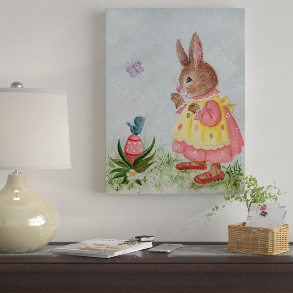 The Holiday Aisle® 'Pink Bunny Rabbit' Canvas Art - Wayfair Canada