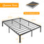 Ensemble de chambre avec lit plateforme et table de chevet en métal 3 pièces Blinni-641607339-641607341
