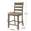 2 tabourets de comptoir rembourrés - Pu brun, cadre en bois d'hévéa résistant, 41,4 po Hauteur, 22,02 po de largeur, 19,55 po de profondeur, bois d'hévéa, hauteur, profondeur