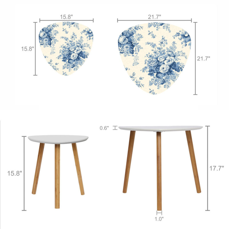 Ensemble de 2 tables basses gigognes Triangle