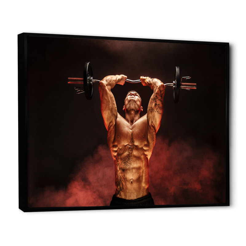 Hammonton - Aérobie et musculation, impression d'art mural_106260, Toile avec cadre flottant noir, H 12 po x l 20 po x P 1 po