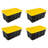 Sterilite 38 Gallon Industrial Stackable Storage Tote Lidded Containers, 4 Pack