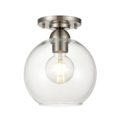 Soren 7.75'' Wide 1-Light Semi Flush Mount - Brushed Nickel