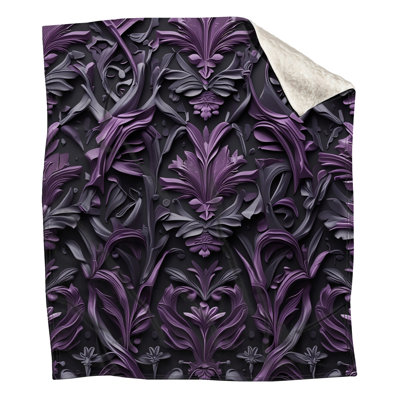 Purple Floral Embossed Blankets