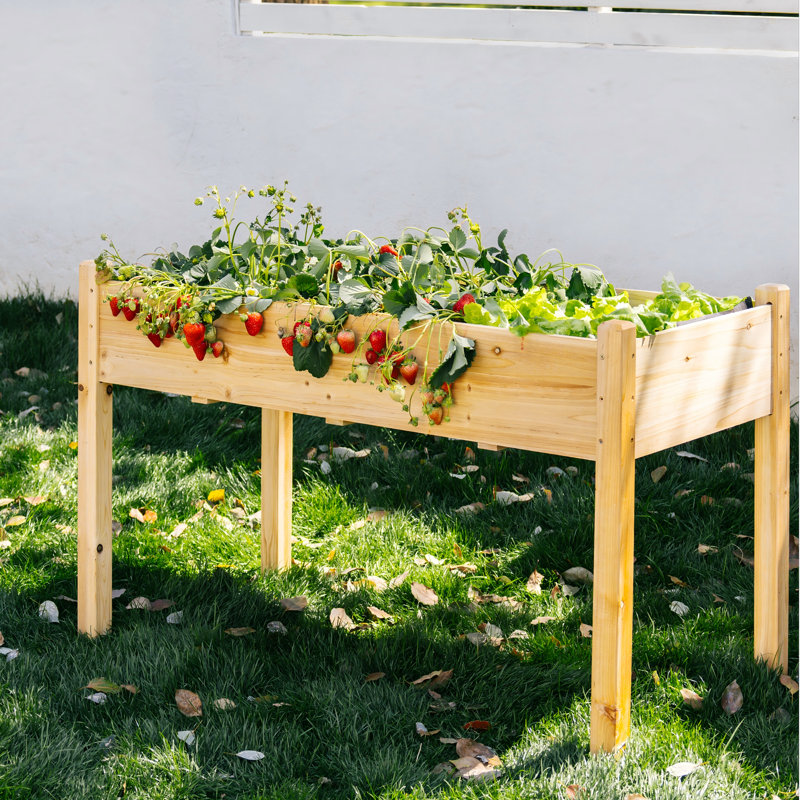 Handmade Raised Garden Bed, Beige