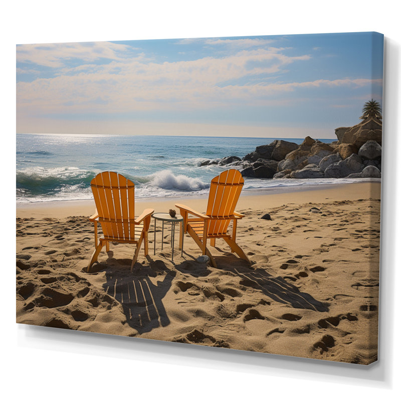 «Alishah Beach Chairs Scenery IV», reproduction sur toile, H 30 po x l 40 po x P 1,5 po, Toile tendue
