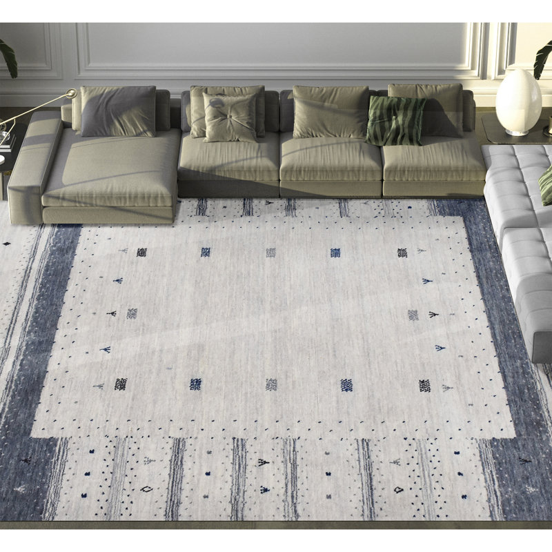 Handmade Wool Striped Area Rug, Rectangle 5' x 7'