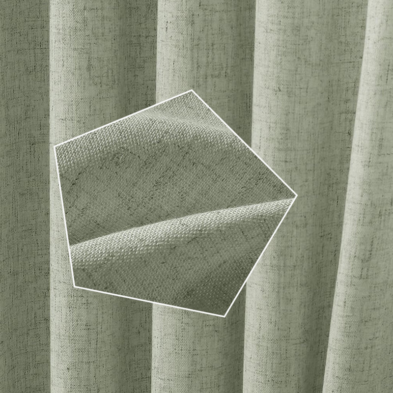 Pinch Pleat Linen Curtains 2 Panels Set, 40" W x 96" L