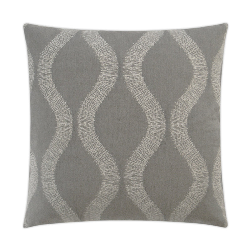 Overlock Geometric Sunbrella® Outdoor Throw Pillow, Stone