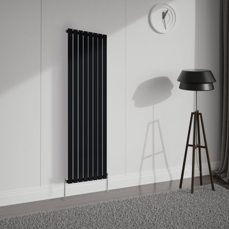 Shonnard Vertical Single Flat Panel Radiator, Normal Black, 180cm H x 54.4cm W