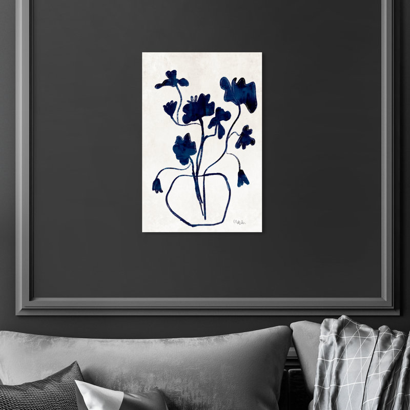 Vase anémone - Impression sur toile, Toile tendue, H 15 po x l 10 po, Sans cadre