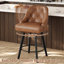Swivel Upholstered Counter Stool with Solid Wood Frame-1584440450-1584440457