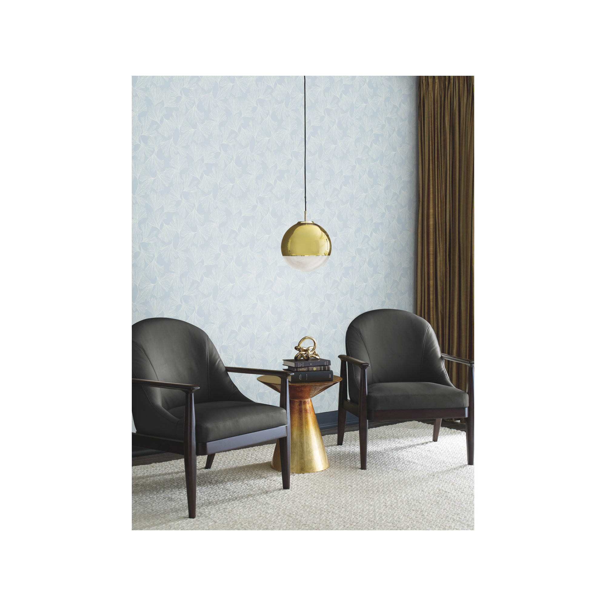 Almerton Modern Floral Wallpaper, Blue