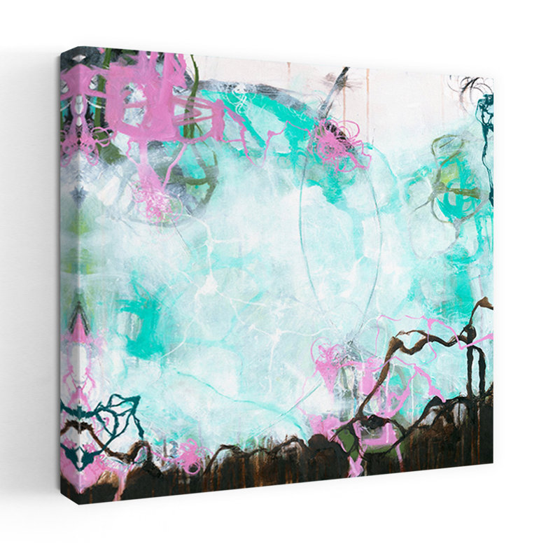 Crossroads, art abstrait contemporain, H 32 po x l 32 po