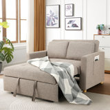Dharius 48.5" Convertible Sofa Bed 3-in-1 Upholstered Reclining Sleeper Sofa Couch Bed with Cushions