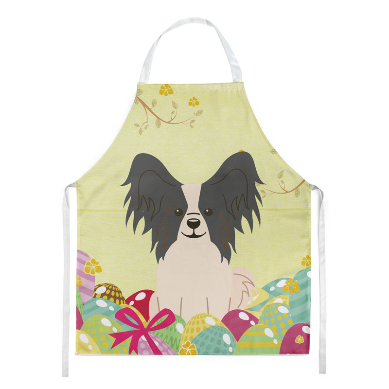 Easter No Pattern Bib Apron, Yellow/Black/White, Papillon