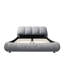 Très grand lit confortable avec revêtement en tissu massif et structure en bois massif, support de housse gris,-1770316718-1770316717
