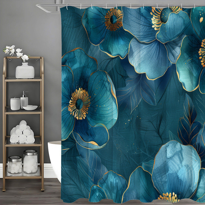 Shower Curtains with Hooks Included