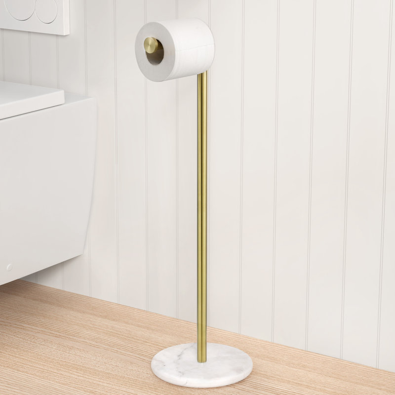 Porte-papier hygiénique sur pied, Or brossé