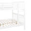 Lit superposé double au-dessus en blanc, conception en bois massif, pour l'accessibilité, garde-corps supérieur, tête de lit inférieure, lit blanc à configuration d'espace efficace, mélange de contreplaqué et de pin, longueur, soirée idéale