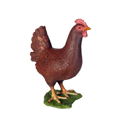 Statue de poulet rouge grandeur nature