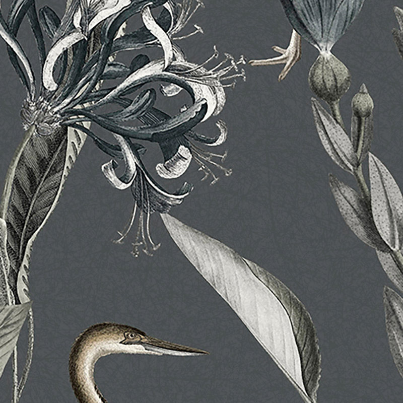 Alvira Floral Wallpaper Double Roll, Dark Gray