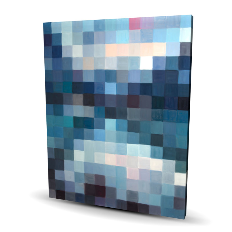 Pixelated Mountainous Landscape - Abstract Modern Canvas Art