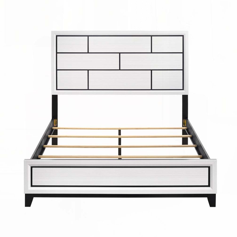 Lit en bois avec tête de lit, Grand lit