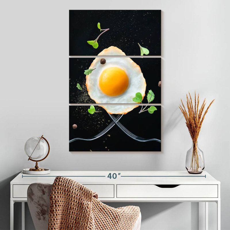 Yarlin Fried Egg For Breakfast, 32" H x 20" W