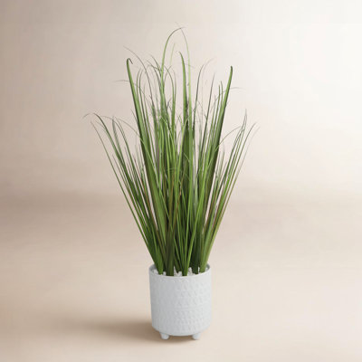 28'' Faux Onion Grass Grass in Pot