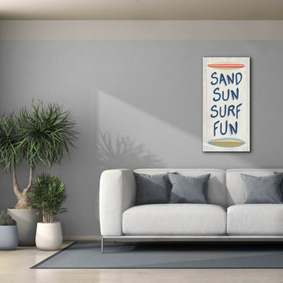 Toile épique Graffiti «Beach Time 5 Fun» par James Wiens, 20 po x 40 po