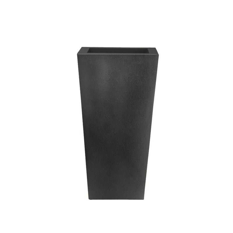Deroba ECOBO Pot à fleurs rectangulaire écologique Elemento intérieur / extérieur polyvalent et léger, Marbré noir