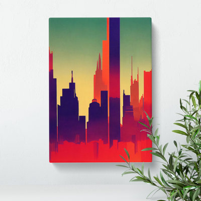 Wonderful City Skyline Abstract - Wrapped Canvas