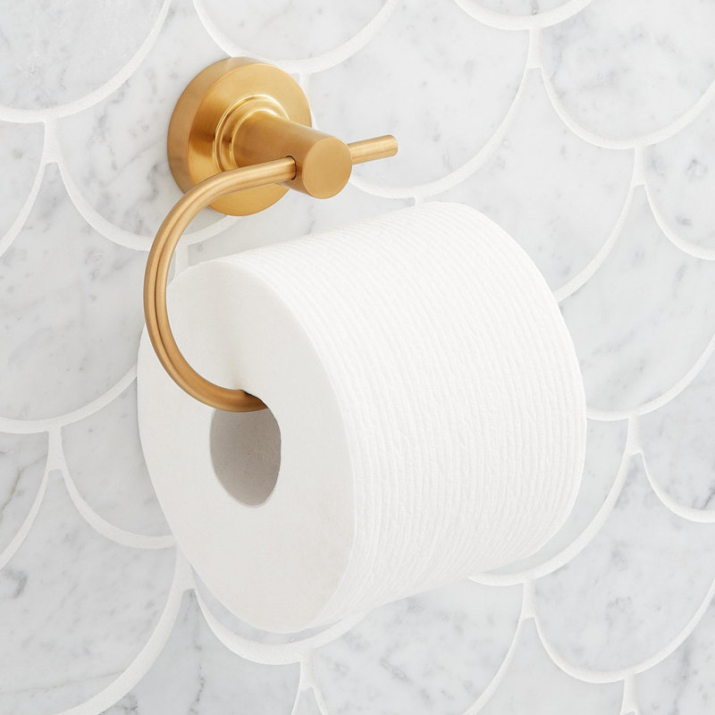 Lexia Wall Mounted Euro Toilet Paper Holder, Gold