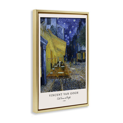 Cadre flottant Classic Cafe Terrace At Night, design par Vintage Hustle
