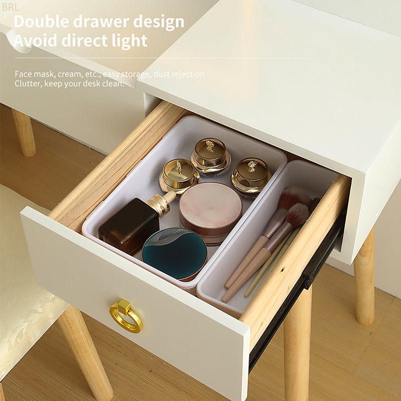 Ensemble de meuble-lavabo avec miroir à DEL et prise de courant, coiffeuse avec tiroirs et armoire, pour chambre à coucher, salle de bain,
