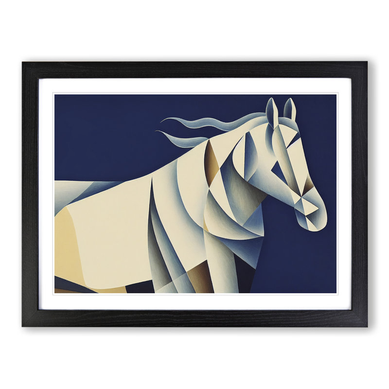 Soulful Horse Abstract - Framed Print, 46cm H x 64cm W x 2cm D, Black