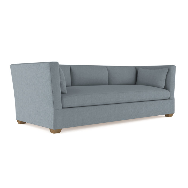 Rivington Flare Square Track-Arm Sofa, 31" H x 96" W x 37" D, Box Weave Linen Haze, Weathered