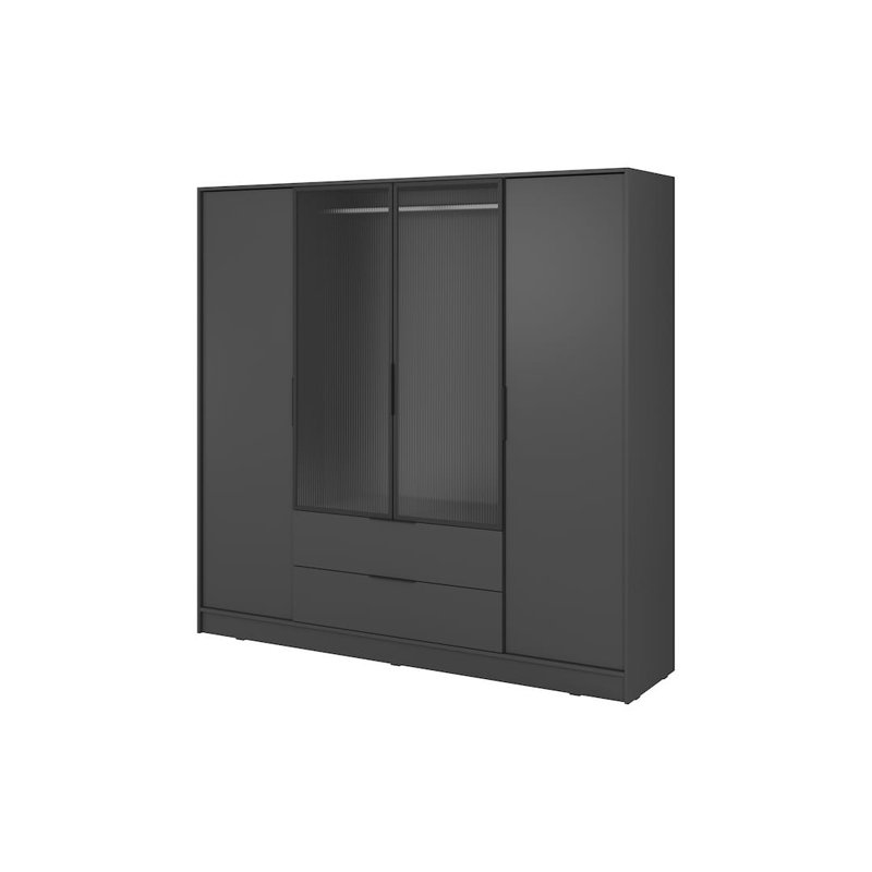 Cayslee 2 Door Manufactured Wood Wardrobe, Graphite