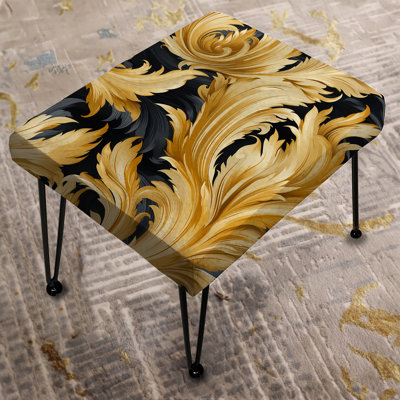Royal Gilded Ikat Reverie Celebrate I - Ikat Rectangle Ottoman