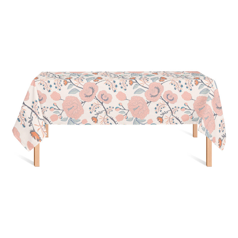 Rectangular Floral Polyester Tablecloth, 102" L x 58" W