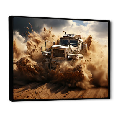 Camion militaire, guerre mécanisée sur toile