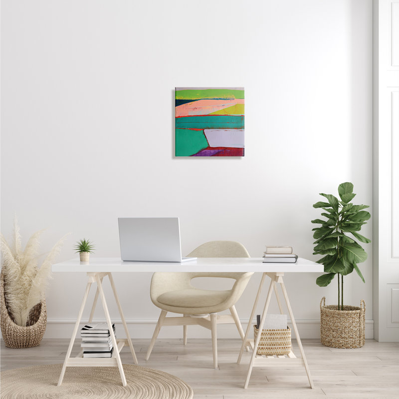 Radiant abstrait - peinture sur toile, H 17 po x l 17 po x P 1,5 po, Toile tendue