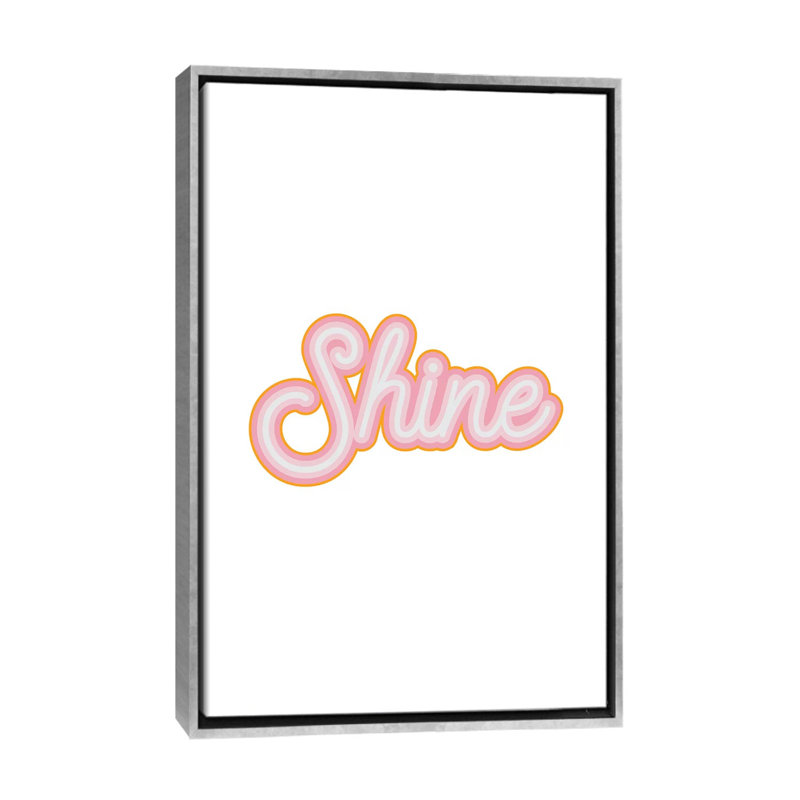 Shine - reproduction d'art textuel, H 60 po x l 40po x P 1,5 po, Toile avec cadre argenté, Pas de tapis