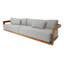 Hermosa 119" Wide Outdoor Teak Rectangle Patio Sofa with Cushions-1093125228